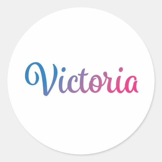 Victoria Stijlvol Cursief Ronde Sticker (Voorkant)