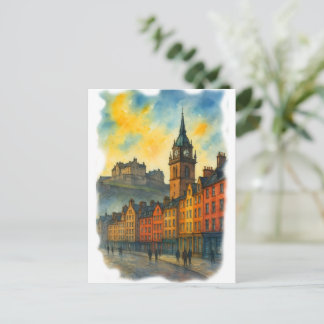 Victoria Street Edinburgh Castle, Oude Stad Briefkaart