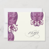 Victoria Swirl RSVP-reactiekaart - Plum Paars RSVP Kaartje (Achterkant)