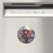 Victoria Vampire Fairy met Cat Halloween Art Magneet (Insitu (Vaatwasser))