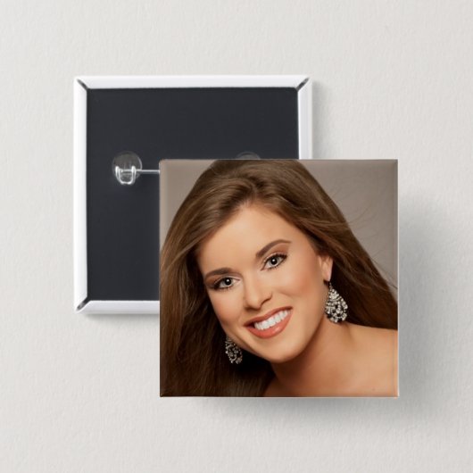Victoria Vierkante Button 5,1 Cm (Voorkant /achterkant)