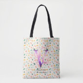 Victoria Vivid Blossom - Boho Floral Monogram V Tote Bag (Voorkant)