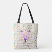 Victoria Vivid Blossom - Boho Floral Monogram V Tote Bag (Achterkant)