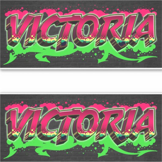 Victoria Vorname Name Graffiti Aufkleber Sticker (Voorkant)