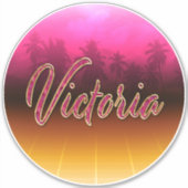 Victoria Vorname Name pink Aufkleber Sticker (Voorkant)