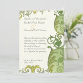 Victoria Wedding Invitation - Lime Green Kaart (Staand voorkant)