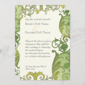 Victoria Wedding Invitation - Lime Green Kaart (Voorkant / Achterkant)