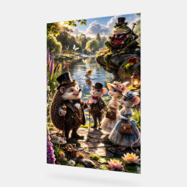 Victoria Woodland animals tea party secret garden Acryl Bord