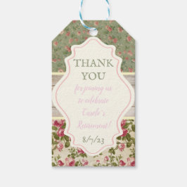 Victoriaals Bloemmotief, Shabby Chic, Feestgunst Cadeaulabel