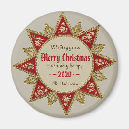 Victoriaans 16-punts rode kerstster CC0964 Magneet