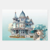 Victoriaans 3 stuk cadeauverpakking set inpakpapier vel (Voorkant 3)