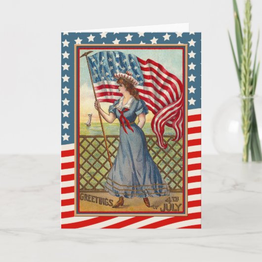 Victoriaans 4 juli Onafhankelijkheidsdag Kaart (Voorkant)