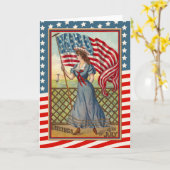 Victoriaans 4 juli Onafhankelijkheidsdag Kaart (Gele Bloem)