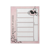 Victoriaans 60s-cameo-Notitieblok met wekelijkse p Notitieblok (Linkerzijde)