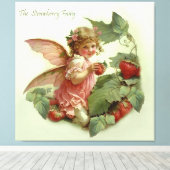 Victoriaans "aardbeienmelk" in een Leafy-tuin Canvas Afdruk (Insitu (Houten vloer))