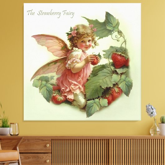 Victoriaans "aardbeienmelk" in een Leafy-tuin Canvas Afdruk (Insitu (Woonkamer))