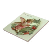 Victoriaans "aardbeienmelk" in een Leafy-tuin Tegeltje (Zijkant)