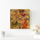 Victoriaans achtergrond voor Waterverf muziekblad Vierkante Klok (Huis)