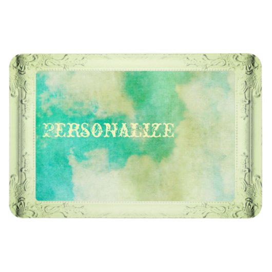 Victoriaans afbeelding lijst wolk blauwgroen crème magneet (Horizontaal)