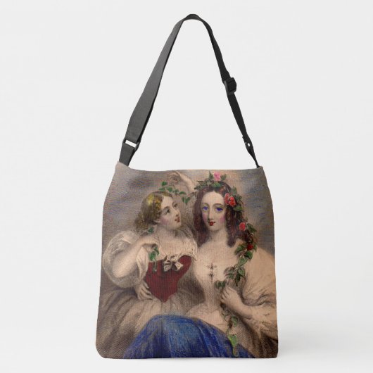 Victoriaans afdruk De scheidingsbreedte Crossbody Tas (Achterkant)