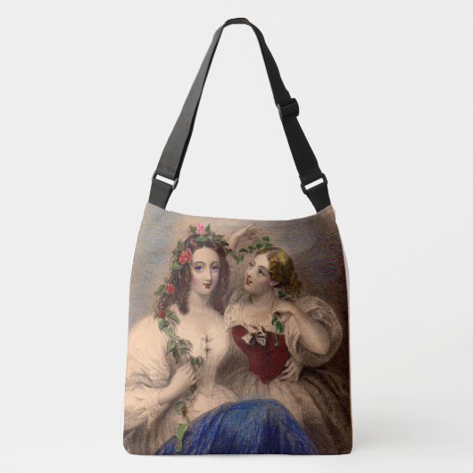 Victoriaans afdruk De scheidingsbreedte Crossbody Tas (Voorkant)