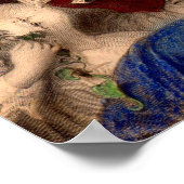 Victoriaans afdruk De spatlap met handkleur Poster (Hoek)