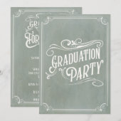 Victoriaans  Afstuderen Invitation Afstudeerder Pa Kaart (Voorkant / Achterkant)