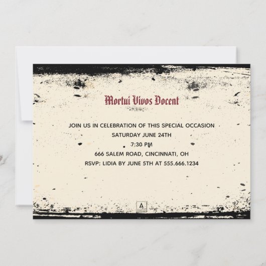 Victoriaans Afstuderen Kaart (Achterkant)