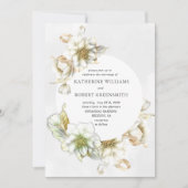 Victoriaans albasten bloemenbruiloft uitnodiging (Voorkant)