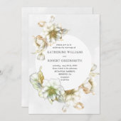 Victoriaans albasten bloemenbruiloft uitnodiging (Voorkant / Achterkant)