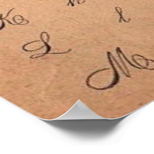  Victoriaans alfabetecijfers kalligrafie Poster (Hoek)