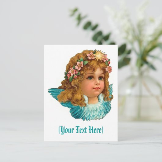 Victoriaans Angel -braal-Pasen Feestdagenkaart (Staand voorkant)