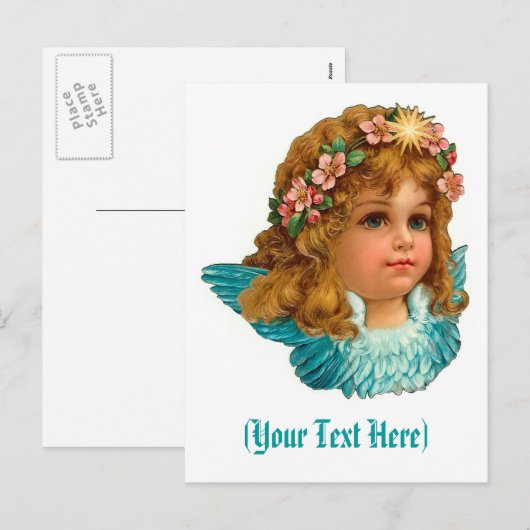 Victoriaans Angel -braal-Pasen Feestdagenkaart (Voorkant / Achterkant)