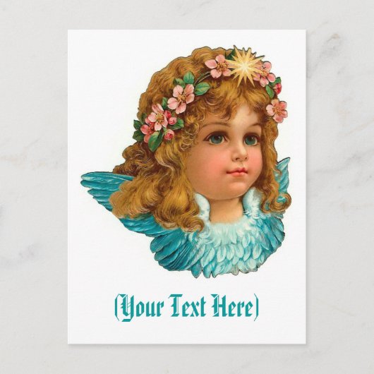 Victoriaans Angel -braal-Pasen Feestdagenkaart (Voorkant)