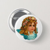 Victoriaans Angel -braal-Pasen Ronde Button 5,7 Cm (Voorkant /achterkant)