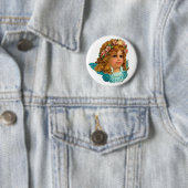 Victoriaans Angel -braal-Pasen Ronde Button 5,7 Cm (In situ)