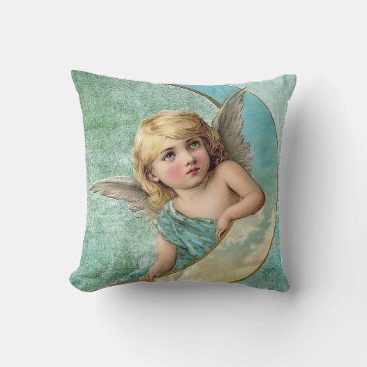 Victoriaans Angel en Moon Kussen (Voorkant)