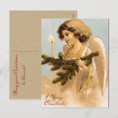 Victoriaans Angel Kerst Briefkaarten (Voorkant / Achterkant)