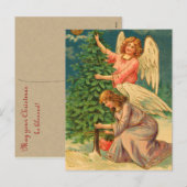 Victoriaans Angel Kerst Briefkaarten (Voorkant / Achterkant)