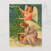 Victoriaans Angel Kerst Briefkaarten (Voorkant)