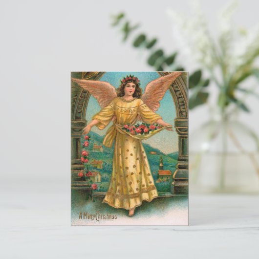 Victoriaans Angel Kerst Briefkaarten (Staand voorkant)