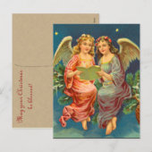 Victoriaans Angel Kerst Briefkaarten (Voorkant / Achterkant)