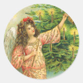 Victoriaans Angel Kerst sticker (Voorkant)