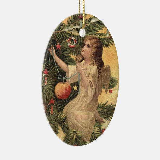 Victoriaans Angel-kerstversiering Keramisch Ornament (Rechts)