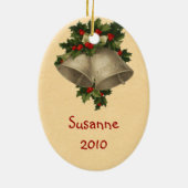 Victoriaans Angel-kerstversiering Keramisch Ornament (Achterkant)