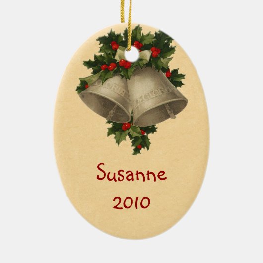 Victoriaans Angel-kerstversiering Keramisch Ornament (Achterkant)