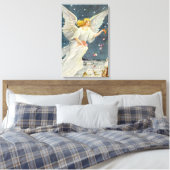 Victoriaans Angel met sterren voor kerstmis met st Canvas Afdruk (Insitu (Slaapkamer))