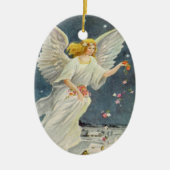 Victoriaans Angel met sterren voor kerstmis met st Keramisch Ornament (Voorkant)
