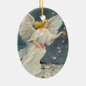 Victoriaans Angel met sterren voor kerstmis met st Keramisch Ornament (Achterkant)