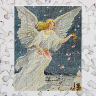 Victoriaans Angel met sterren voor kerstmis met st Legpuzzel